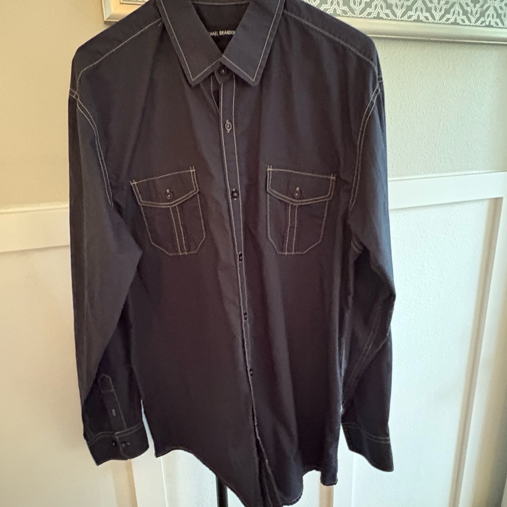 Michael Brandon Charcoal Gray Shirt